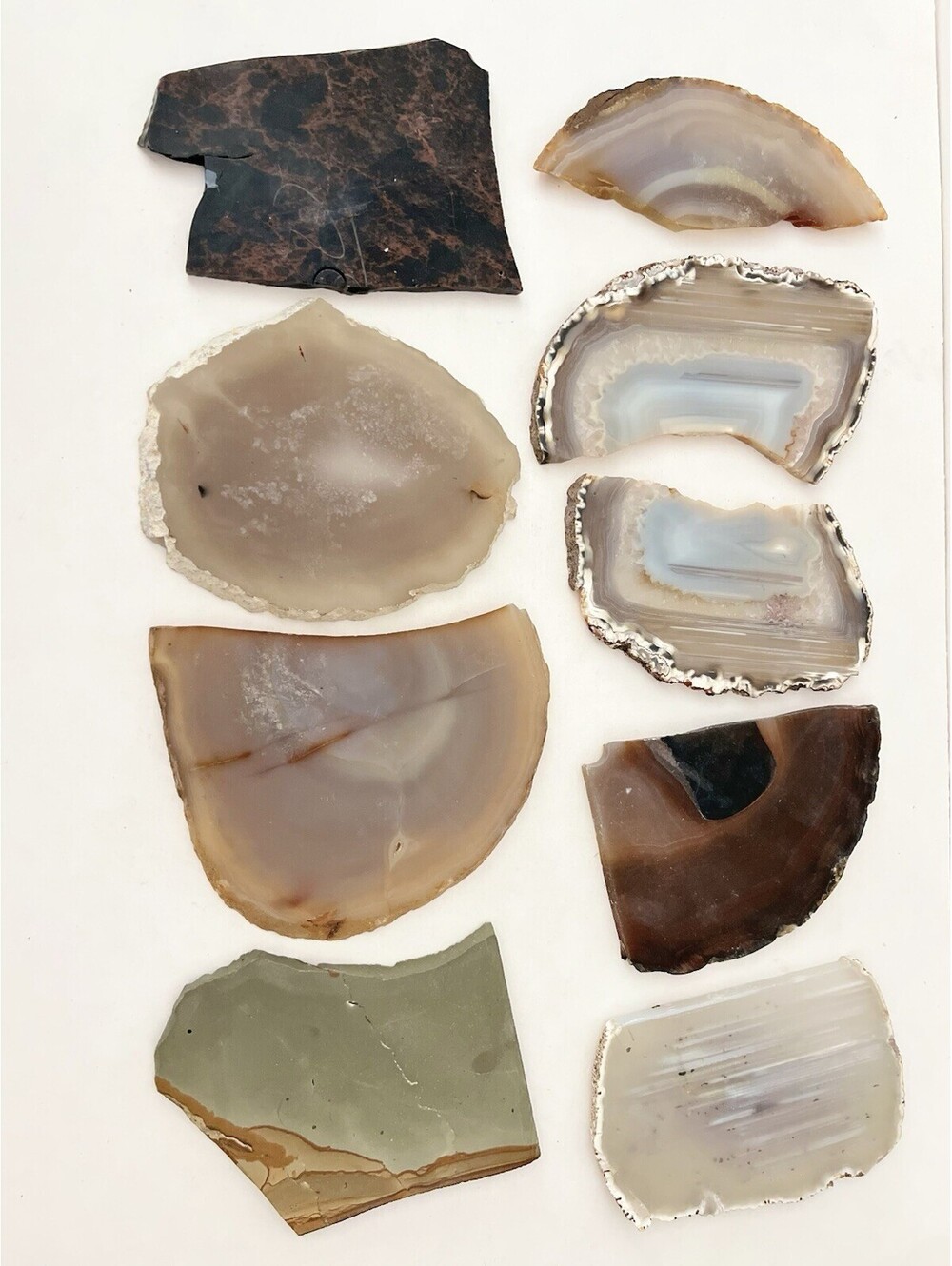 Variety Lot of polished natural agate slices Stone Slabs Gemstones Pieces